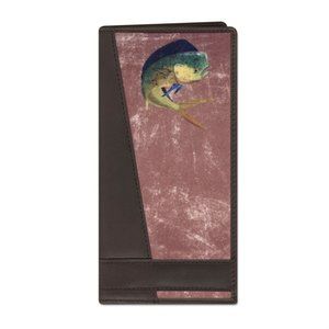 ZEP-PRO Genuine Leather Long Roper Bifold Wallet Checkbook  MAHI DOLPHIN